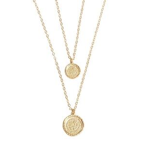 Amber Sceats Layered Gold Coin Pendant Necklace